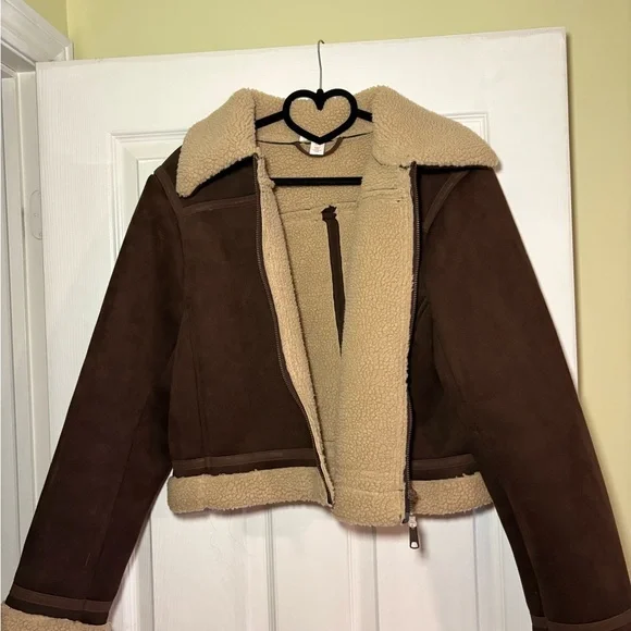 Joe Fresh Brown Faux-Shearling Jacket with Cream Lining - Picture 2 of 4